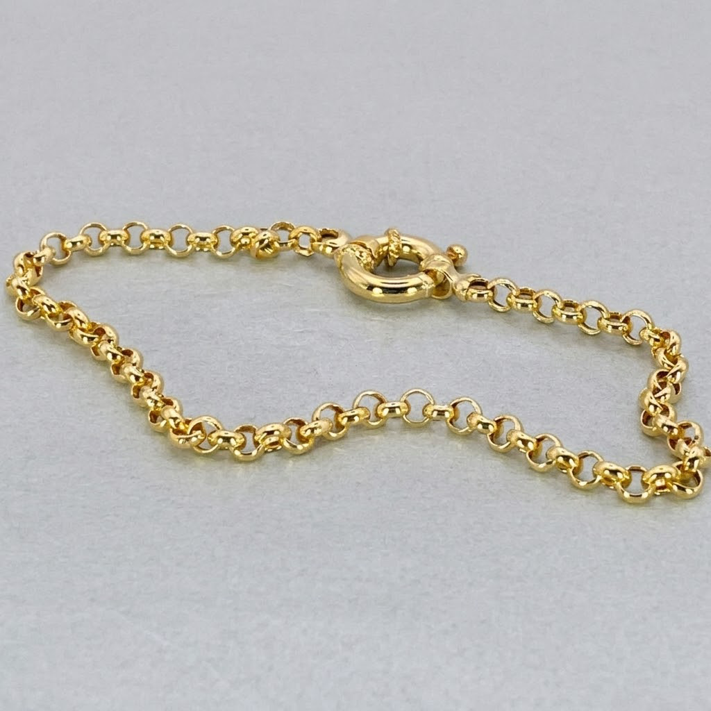 9ct Yellow Gold 19cm Hollow Rolo / Belcher Bracelet with Signoretti Clasp