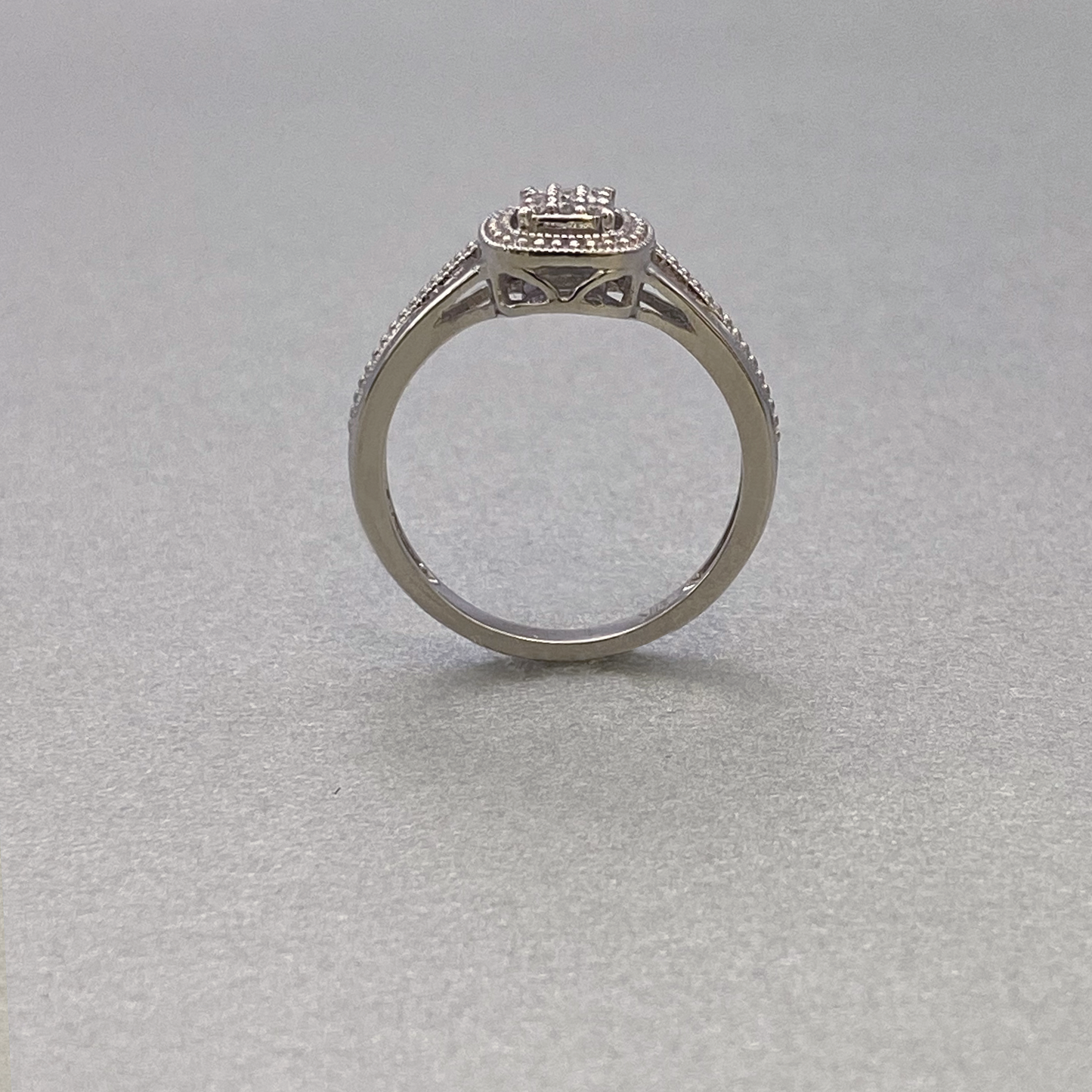 9ct White Gold Square Cluster Ring