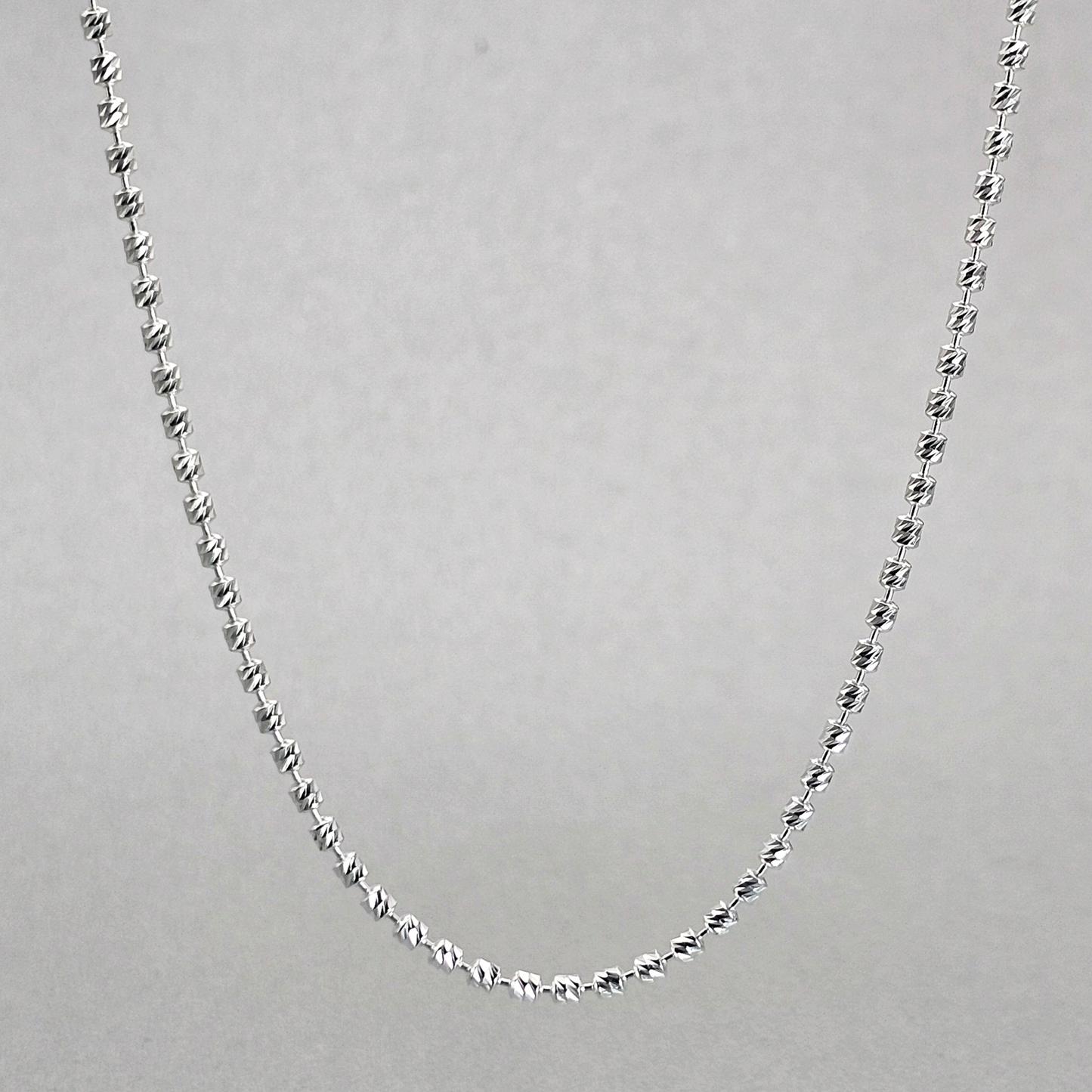 Silver 45cm Fancy Oval Ball type Chain