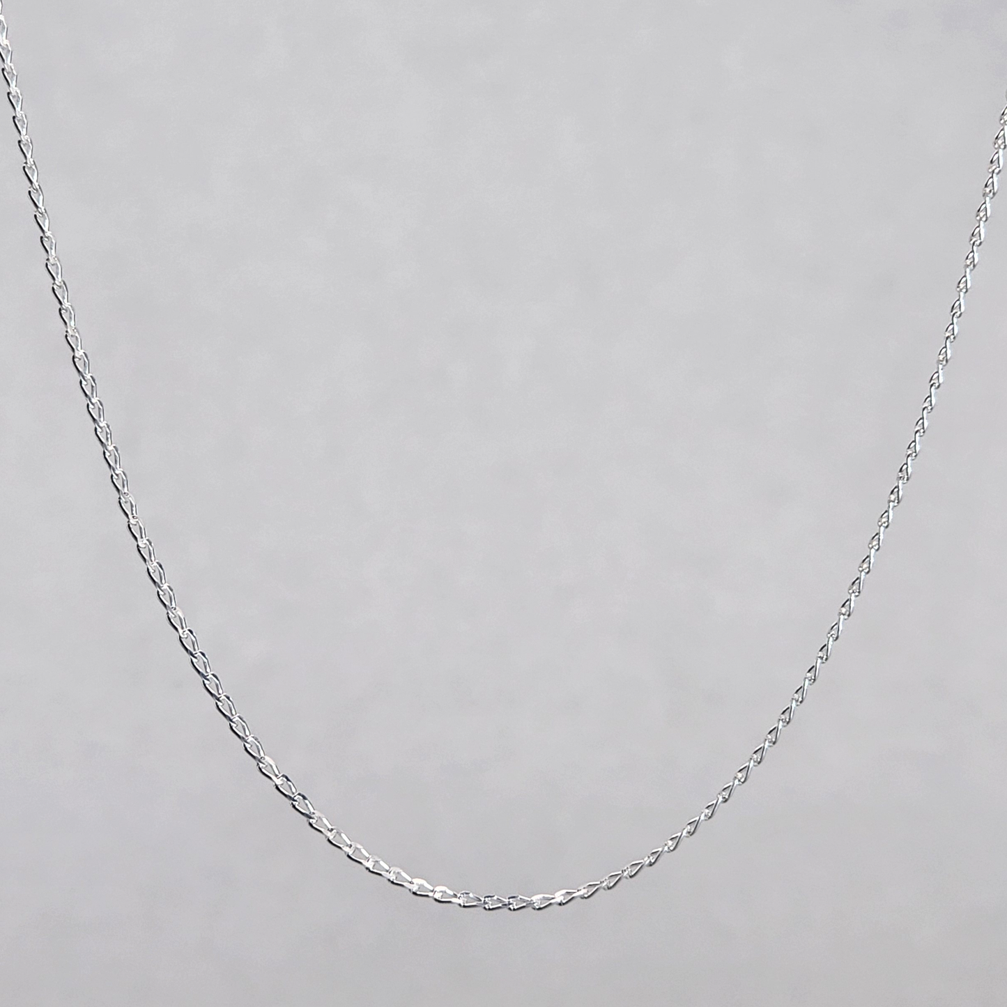 Silver 45cm Very Small Open Curb link Pendant Chain