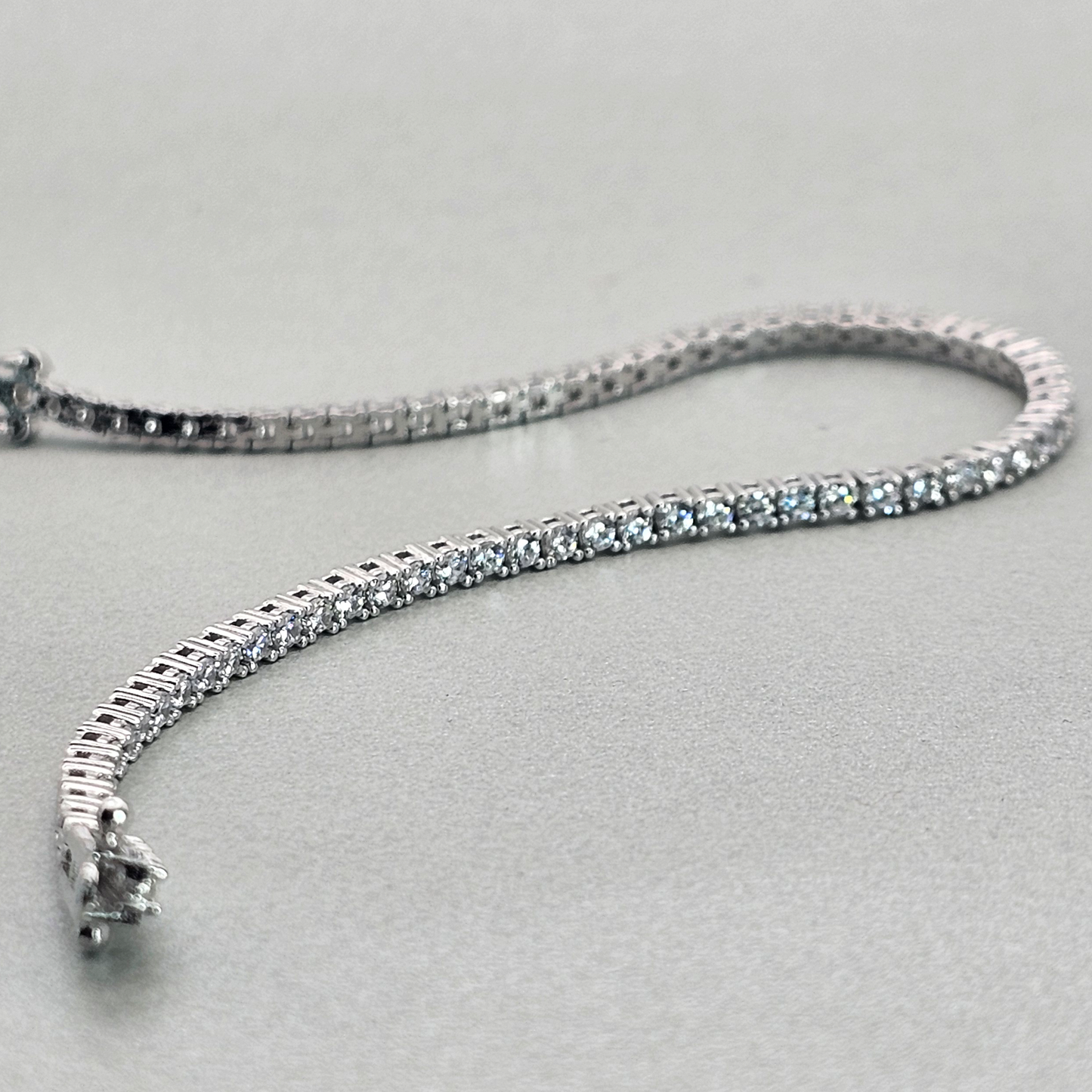 Silver 18cm White CZ (2mm) Tennis Bracelet