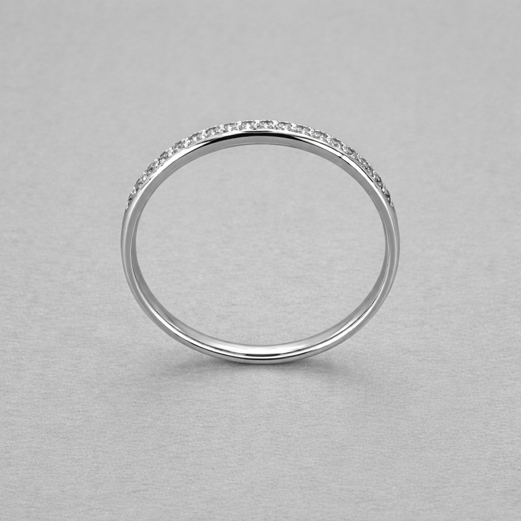 9ct White Gold Cubic Zirconia Straight Side Band - 1.25mm wide Size N
