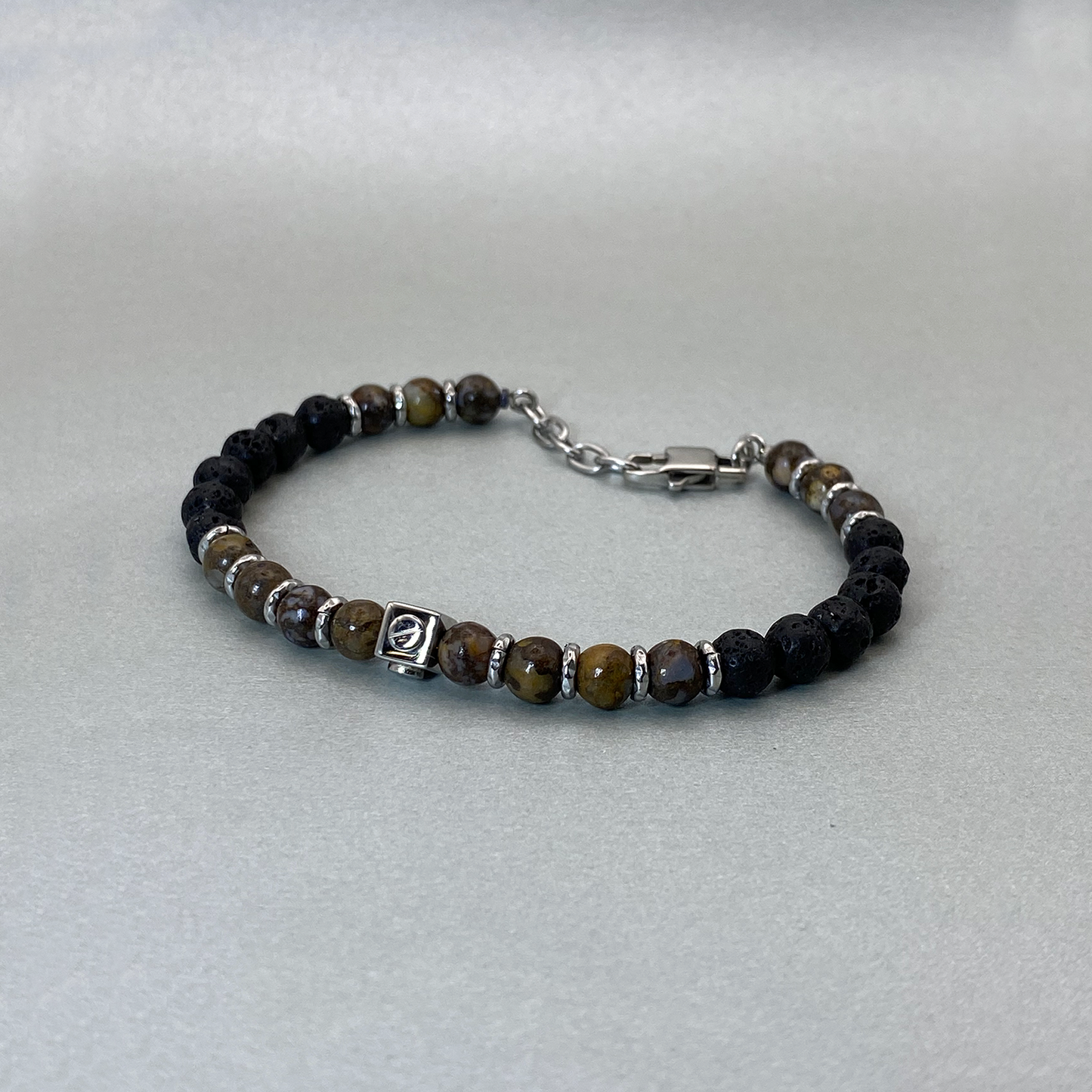 Stainless Steel Agate/Lava Bead bracelet