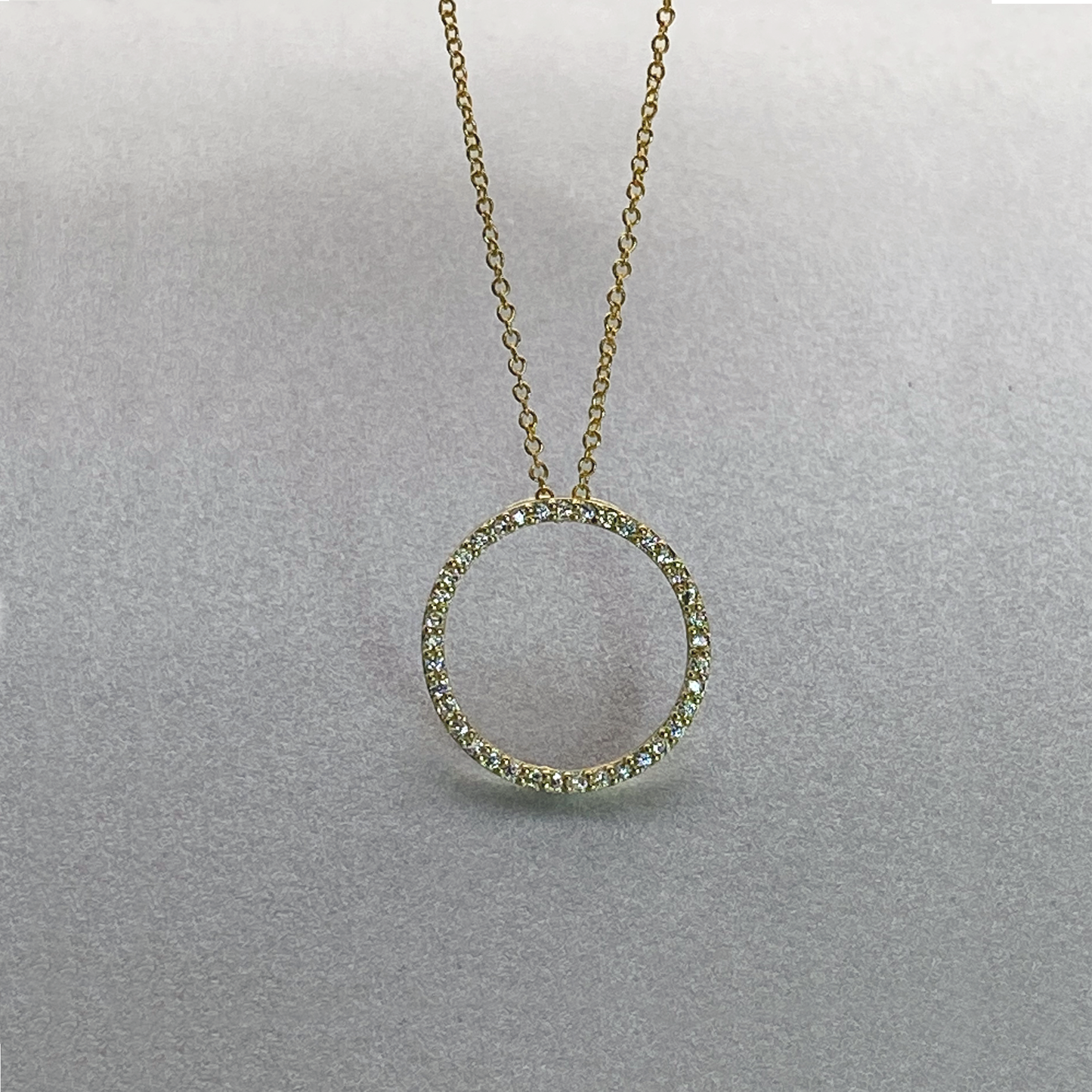 9ct Yellow Gold CZ Circle Pendant