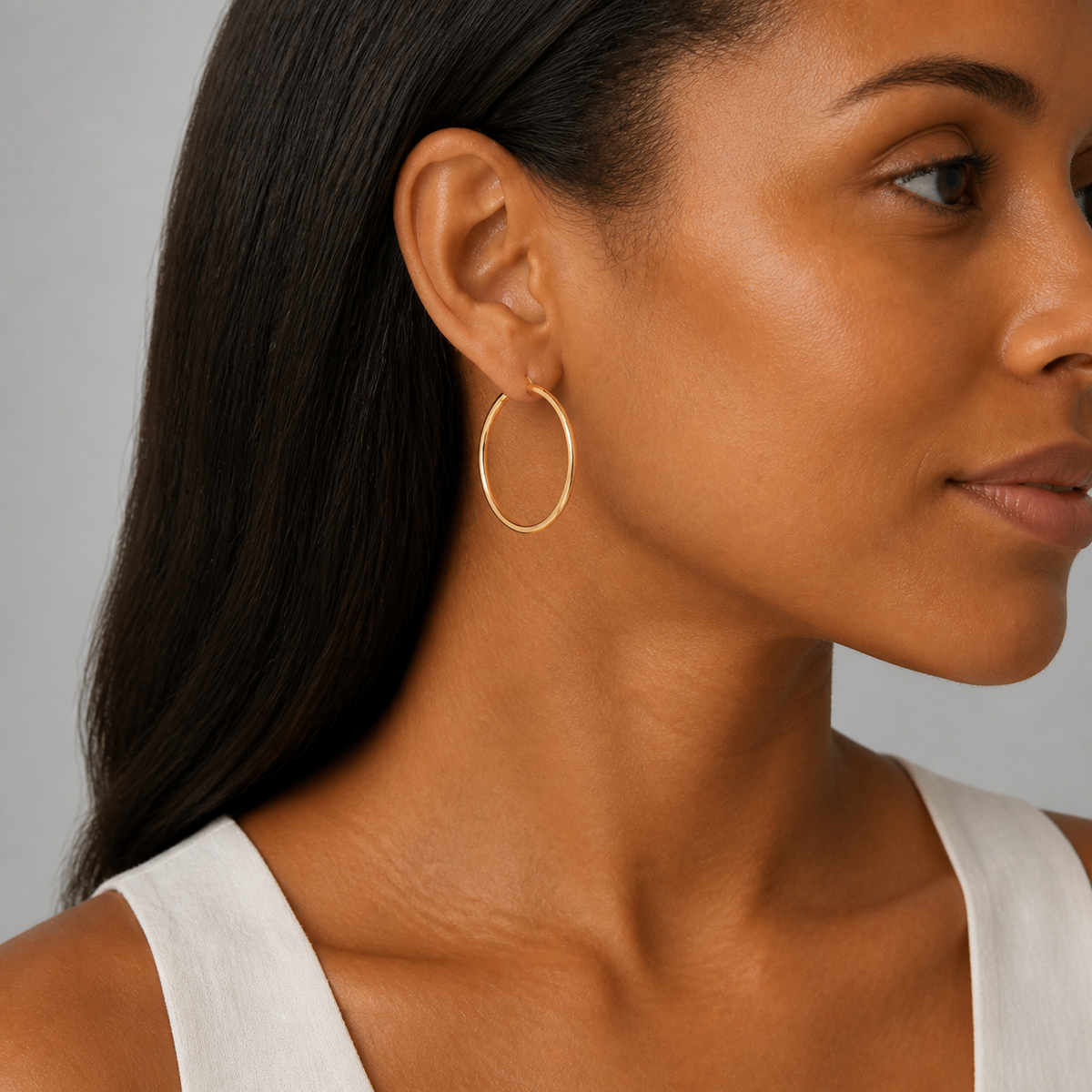 9ct Yellow Gold Hollow Italian 16mm Sleeper Hoop Earrings