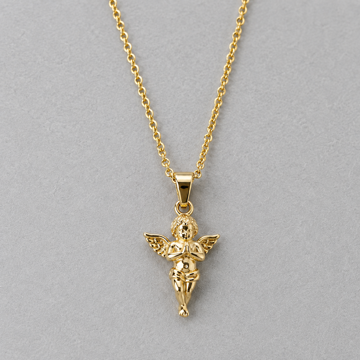 9ct Yellow Gold Italian Baby Angel Pendant
