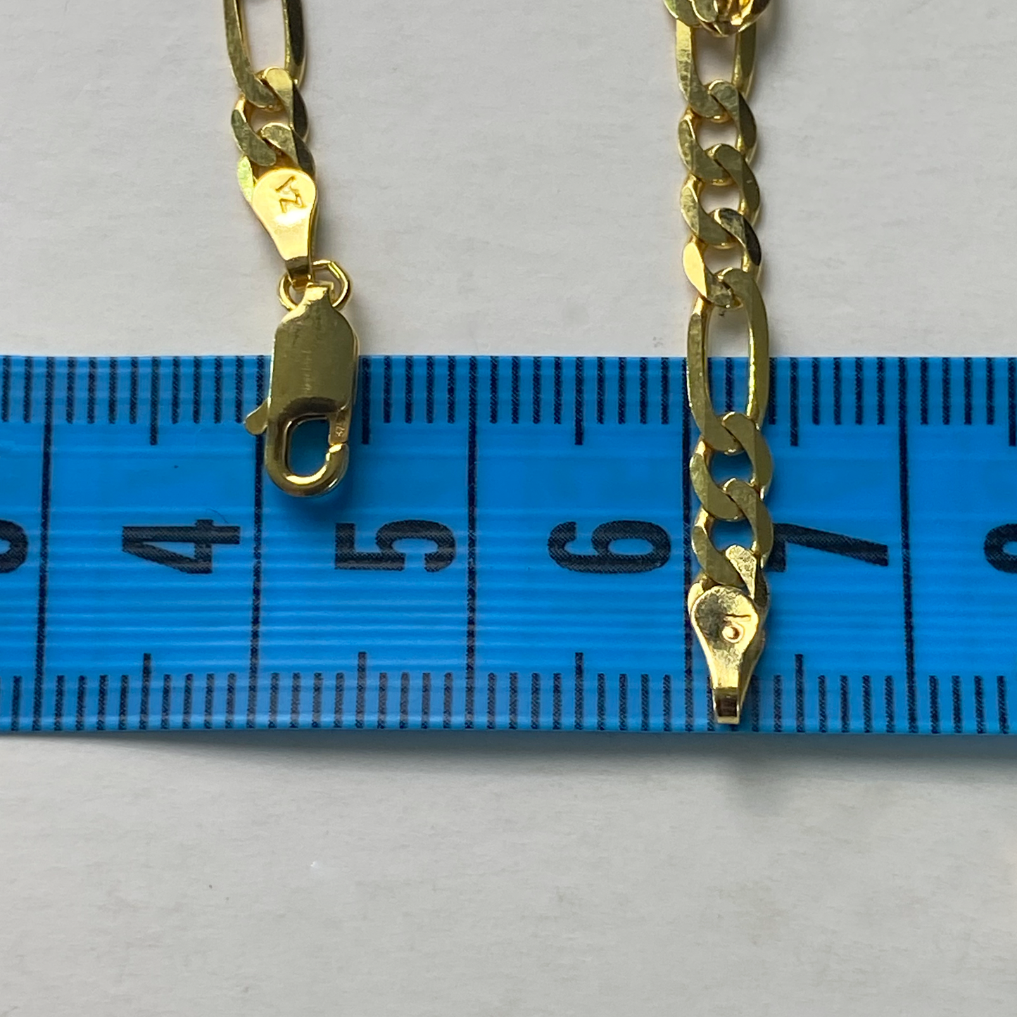 9ct Yellow Gold 60cm Figaro 3+1 Bevelled Edge Chain