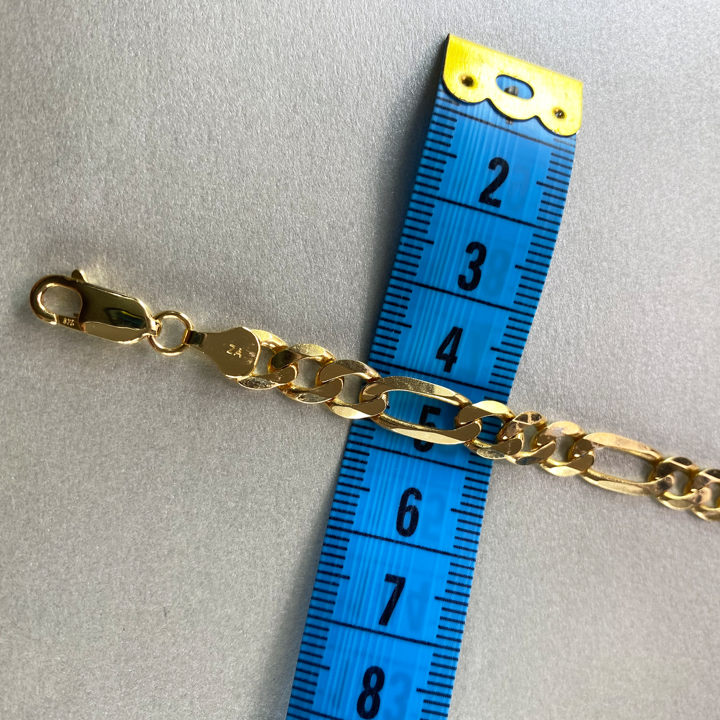 9ct Yellow Gold 55cm Figaro 3+1 Link Chain with Bevelled Edge Links
