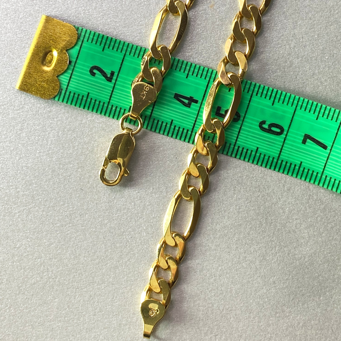 9ct Yellow Gold 60cm Figaro 3+1 Bevelled Chain