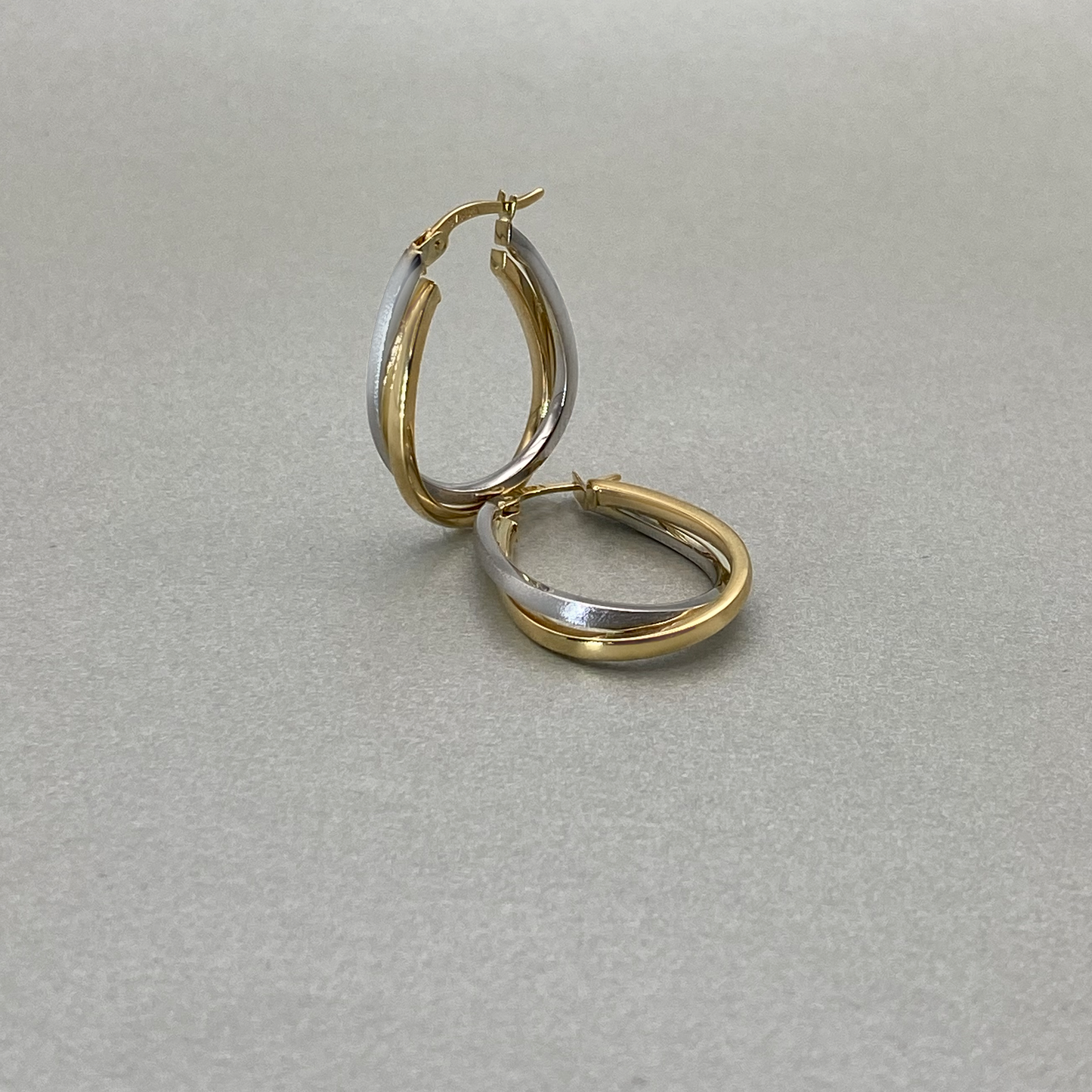 9ct Gold Two Tone Hoop Earring 26mm