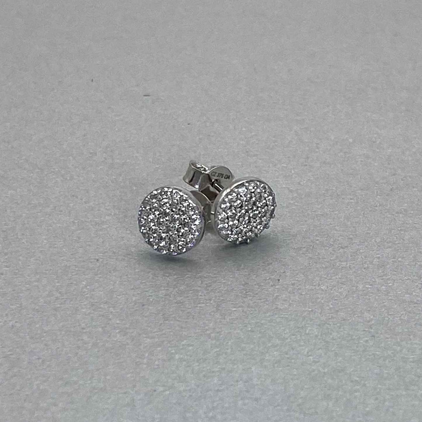 9ct White Gold CZ Stud Earring