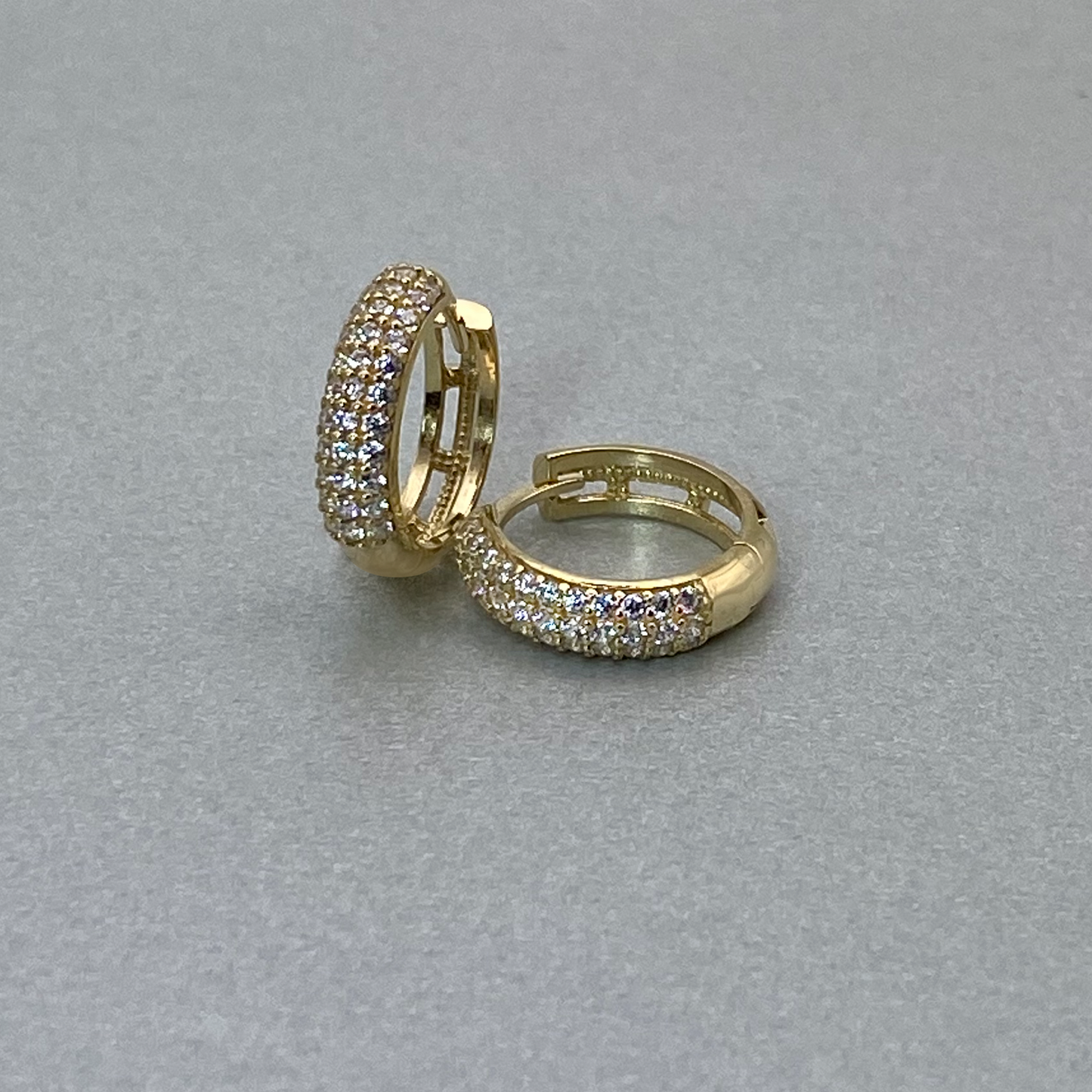 9ct Gold CZ Pave Huggie Earring