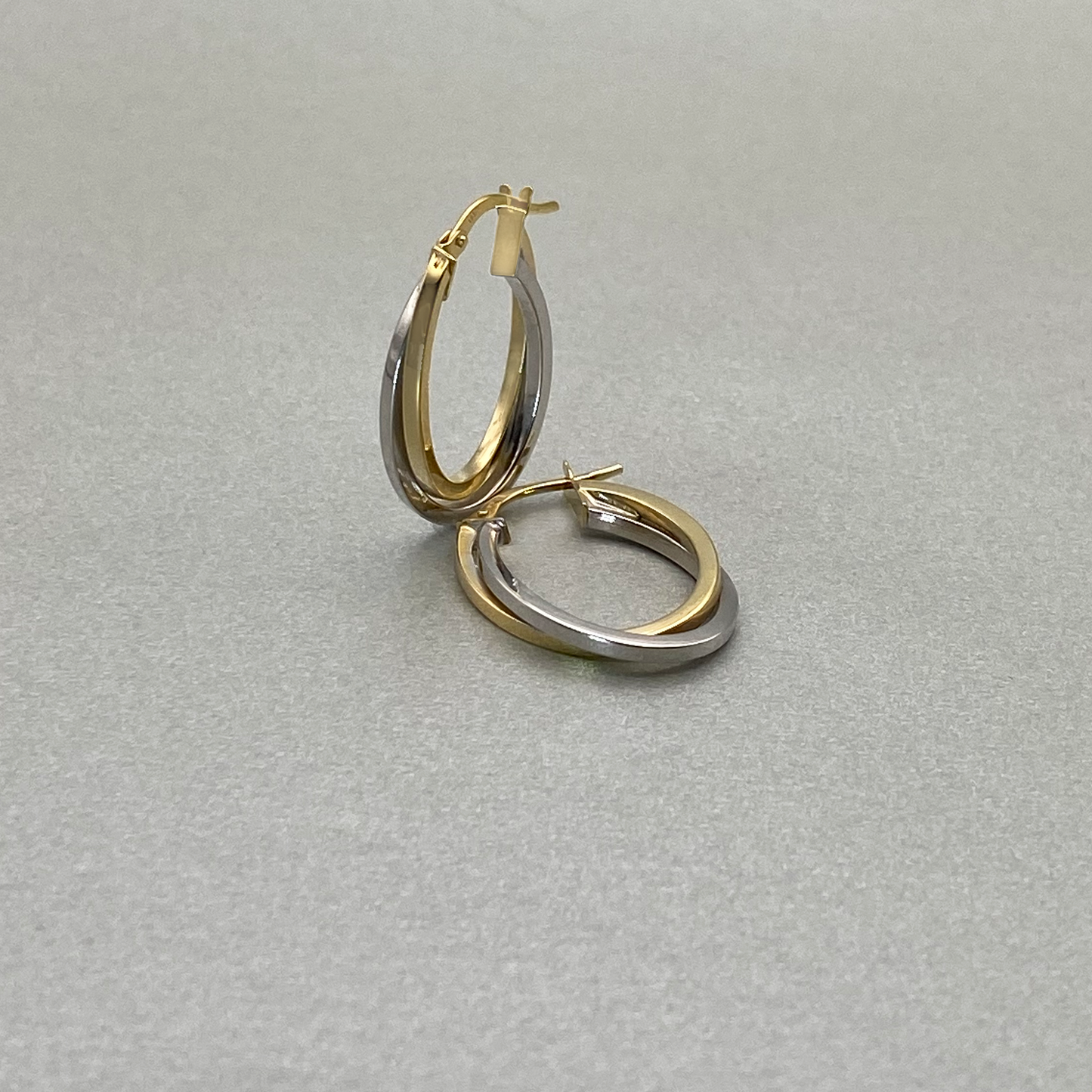 9ct Gold & White Gold Two Tone Hoop 24mm