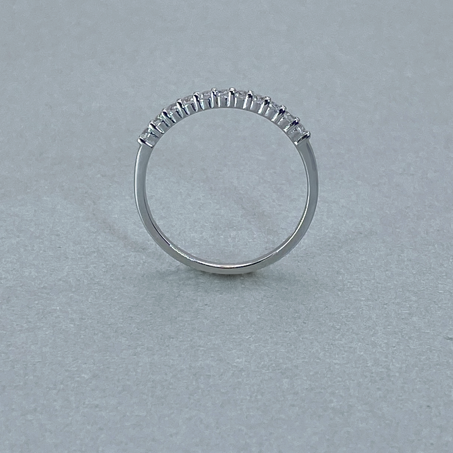 9ct White Gold CZ Claw Eternity Ring (0.25)