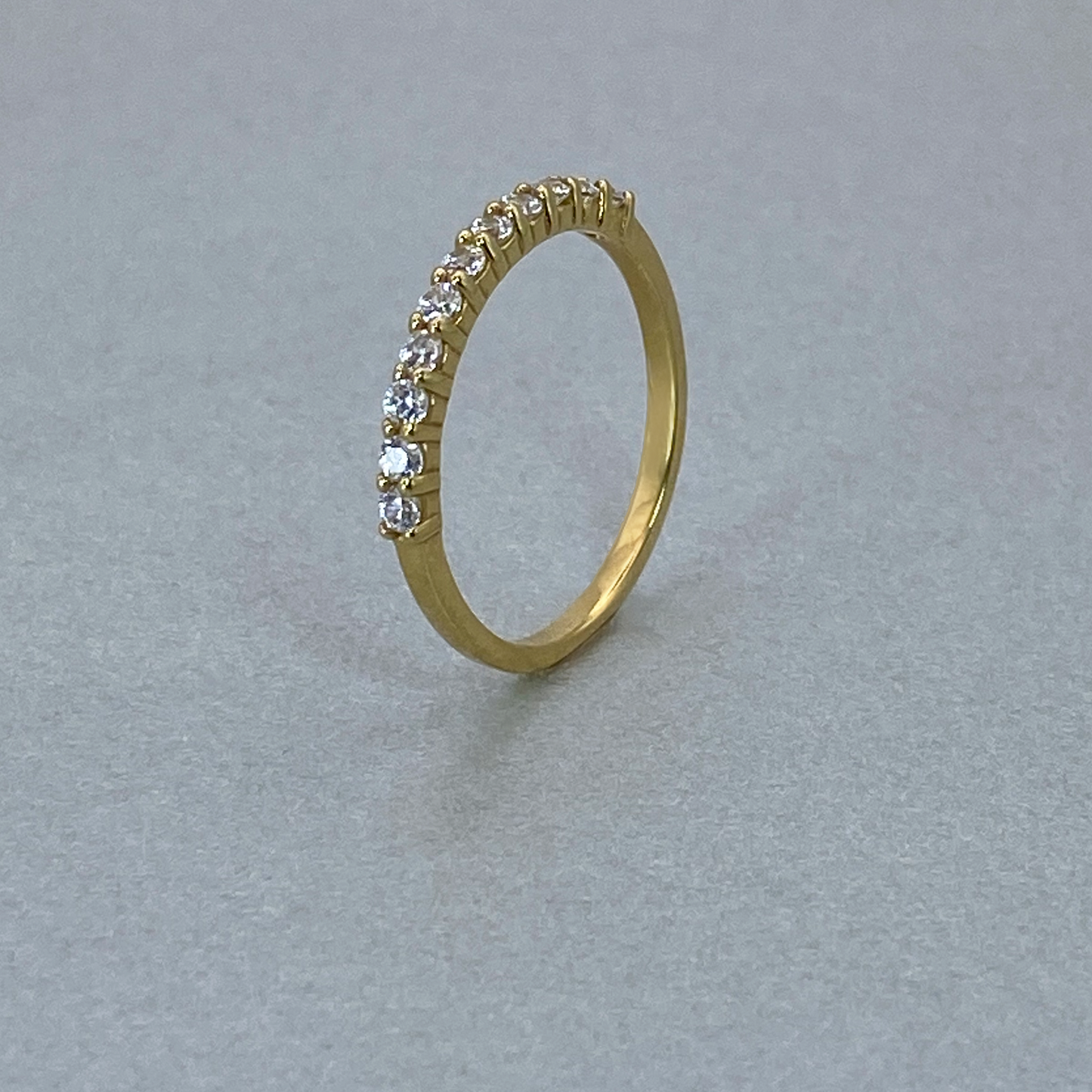 9ct Yellow Gold CZ Claw Eternity Ring (0.33)
