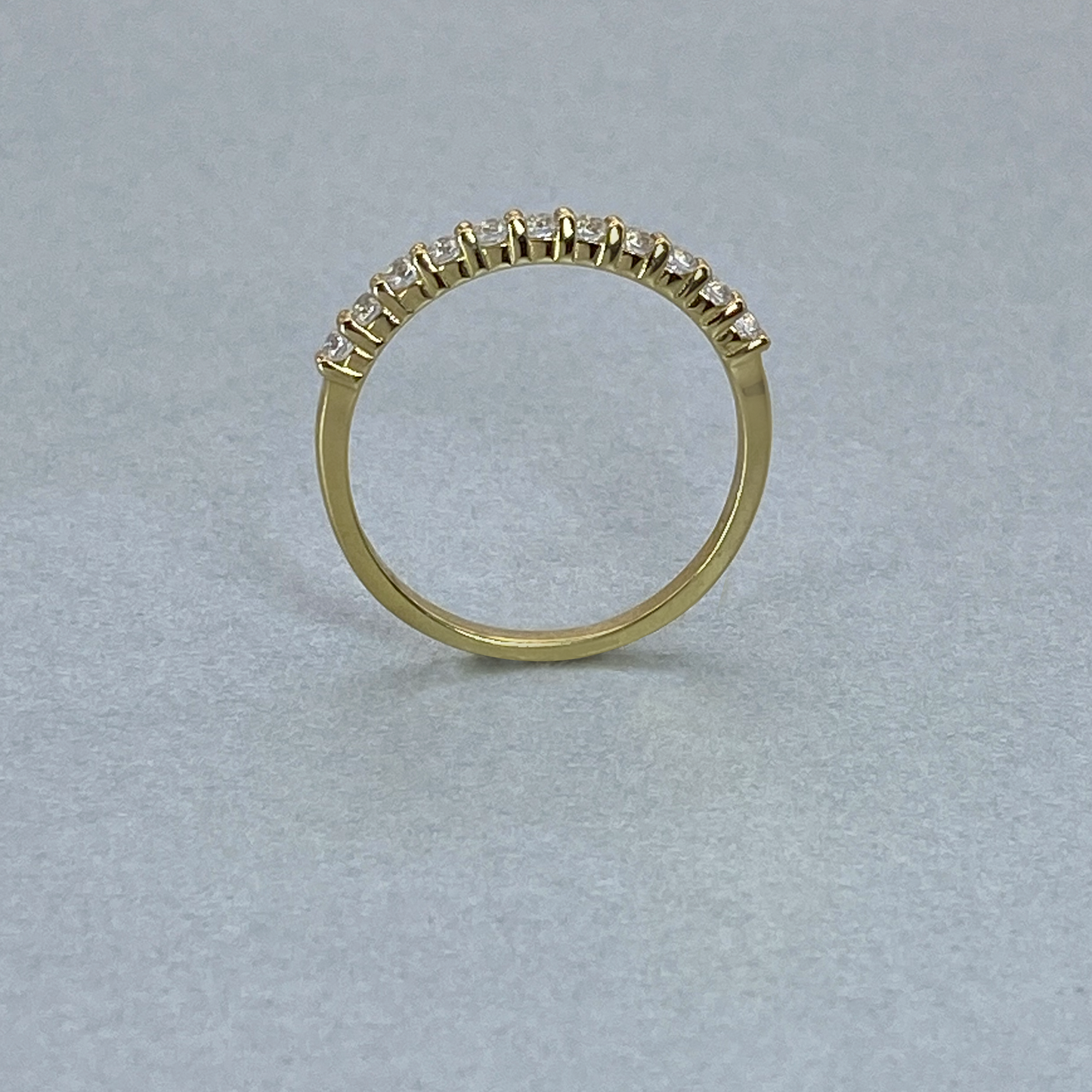 9ct Yellow Gold CZ Claw Eternity Ring (0.33)