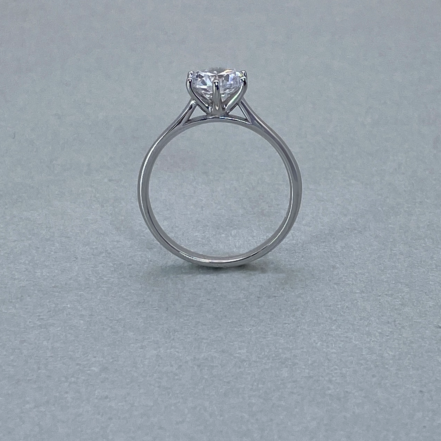 9ct White Gold CZ 6 Claw Solitaire Ring (1.00)