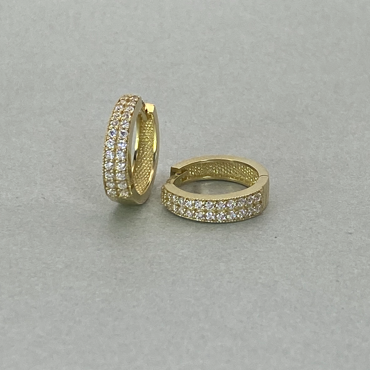 9ct Yellow Gold CZ Huggie Earrings