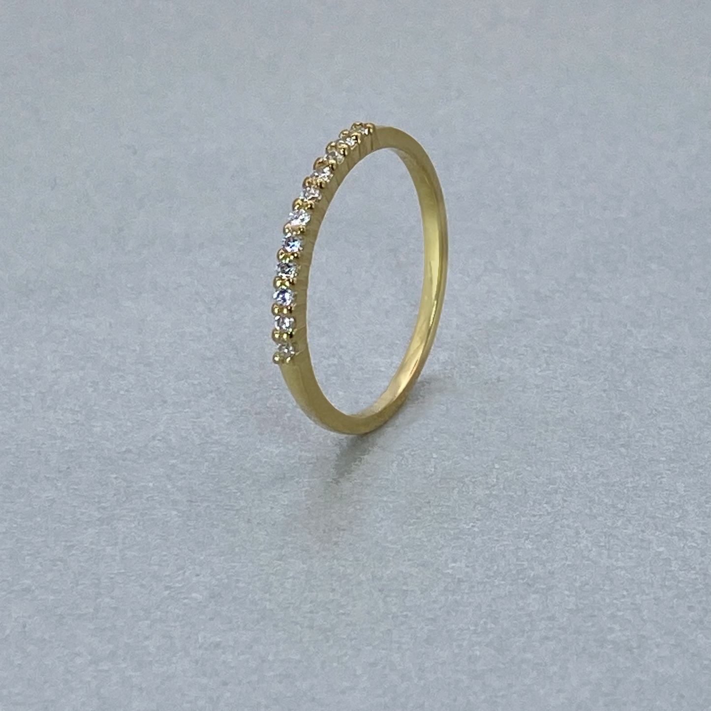 9ct Yellow Gold CZ Claw Eternity Ring (0.10)