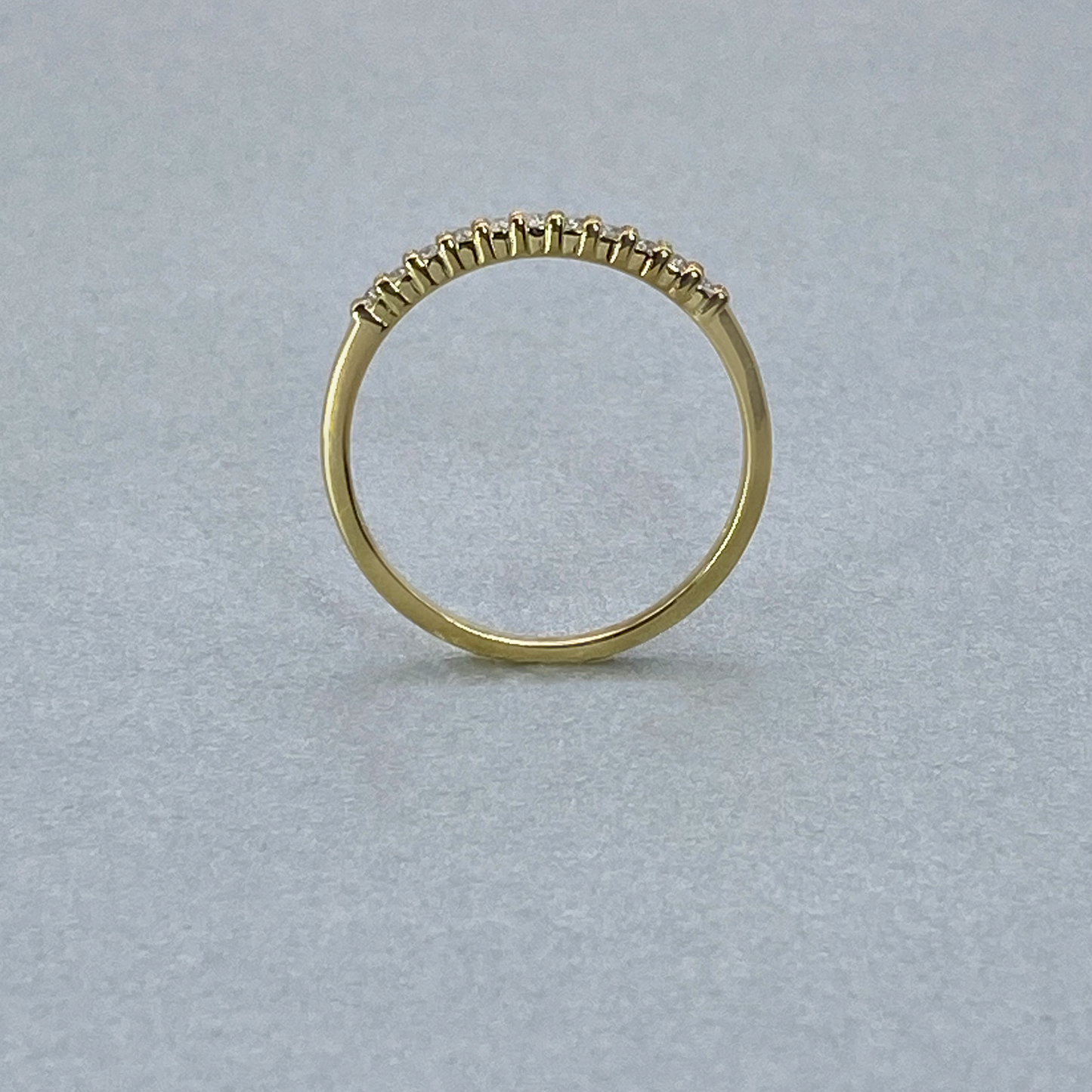 9ct Yellow Gold CZ Claw Eternity Ring (0.10)