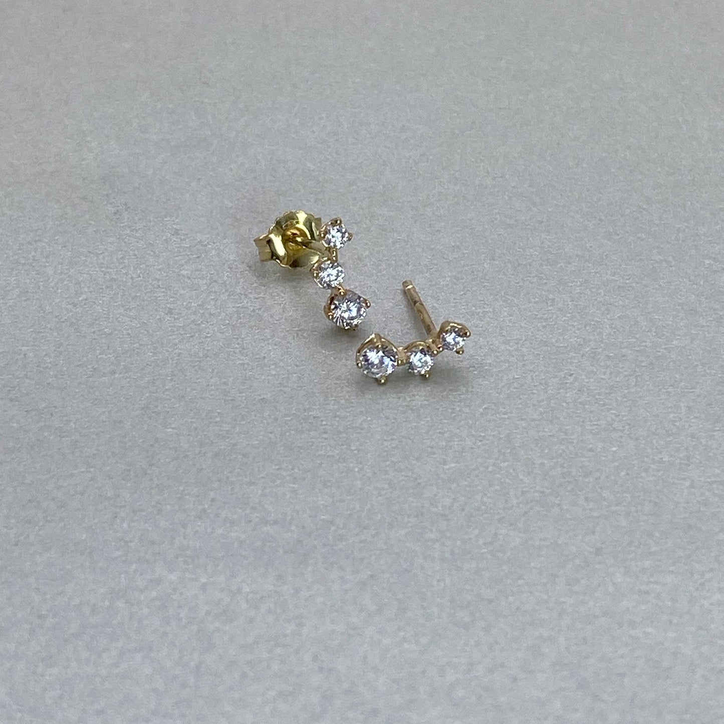 9ct Yellow Gold Trio CZ Small Studs