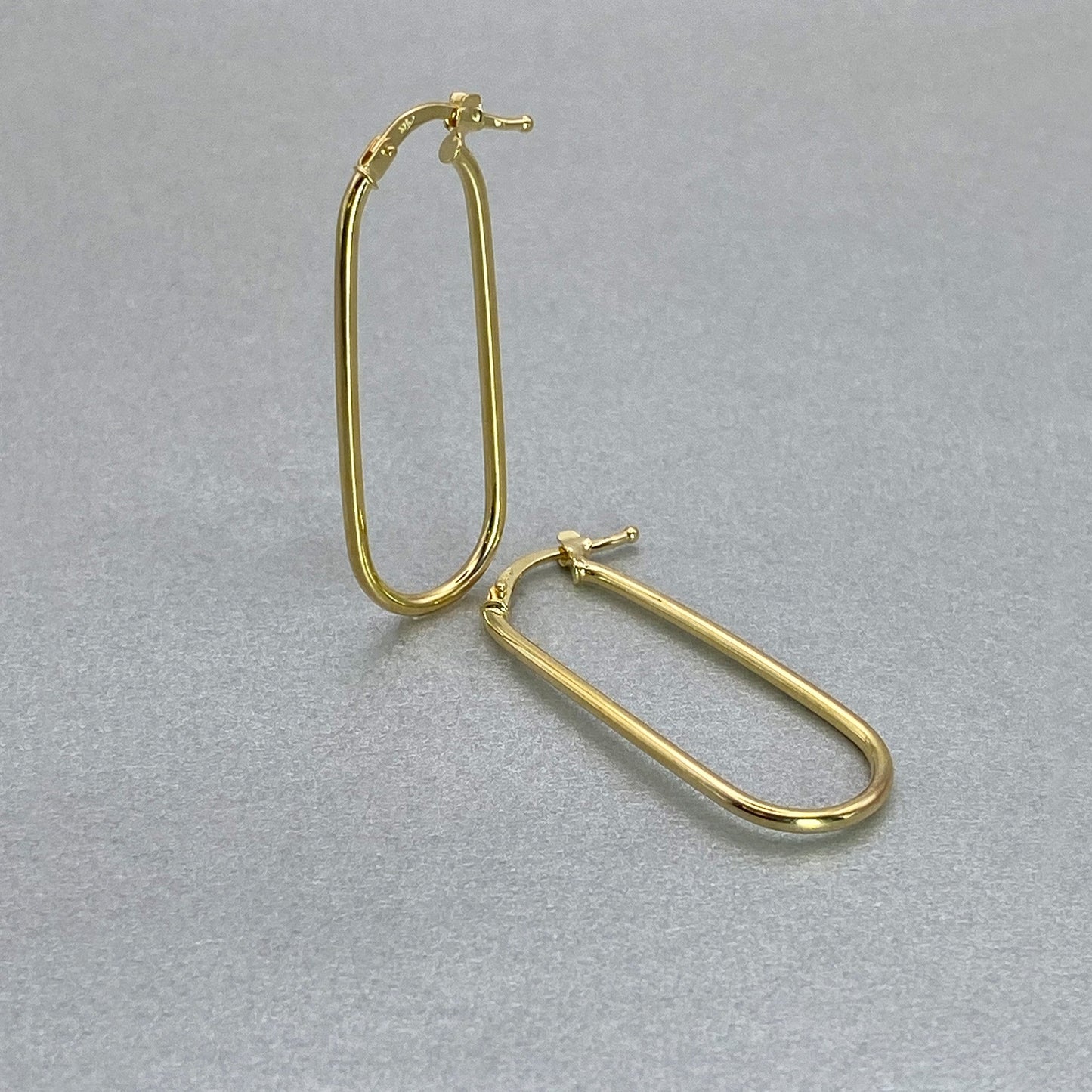 9ct Yellow Gold Fancy Oval Hoop Earrings