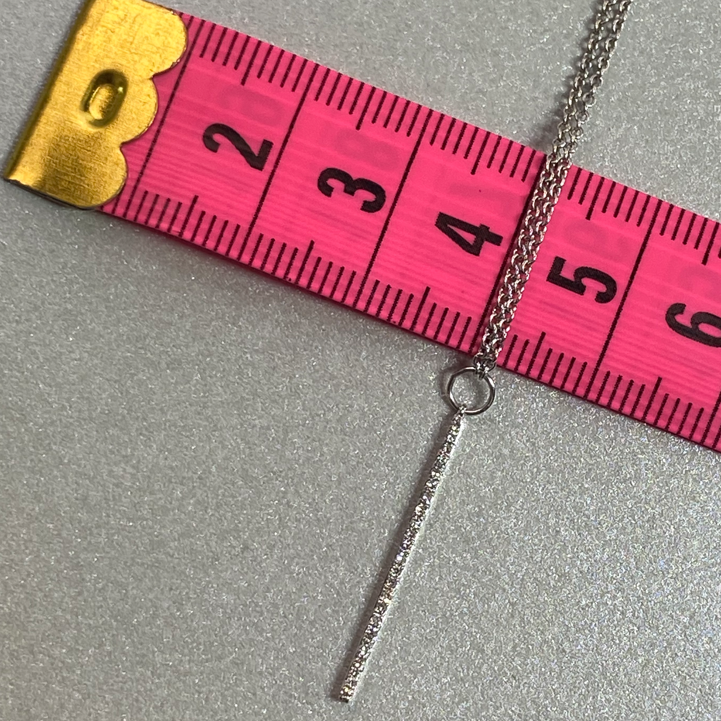 9ct White Gold 45cm Diamond Vertical Bar Necklace
