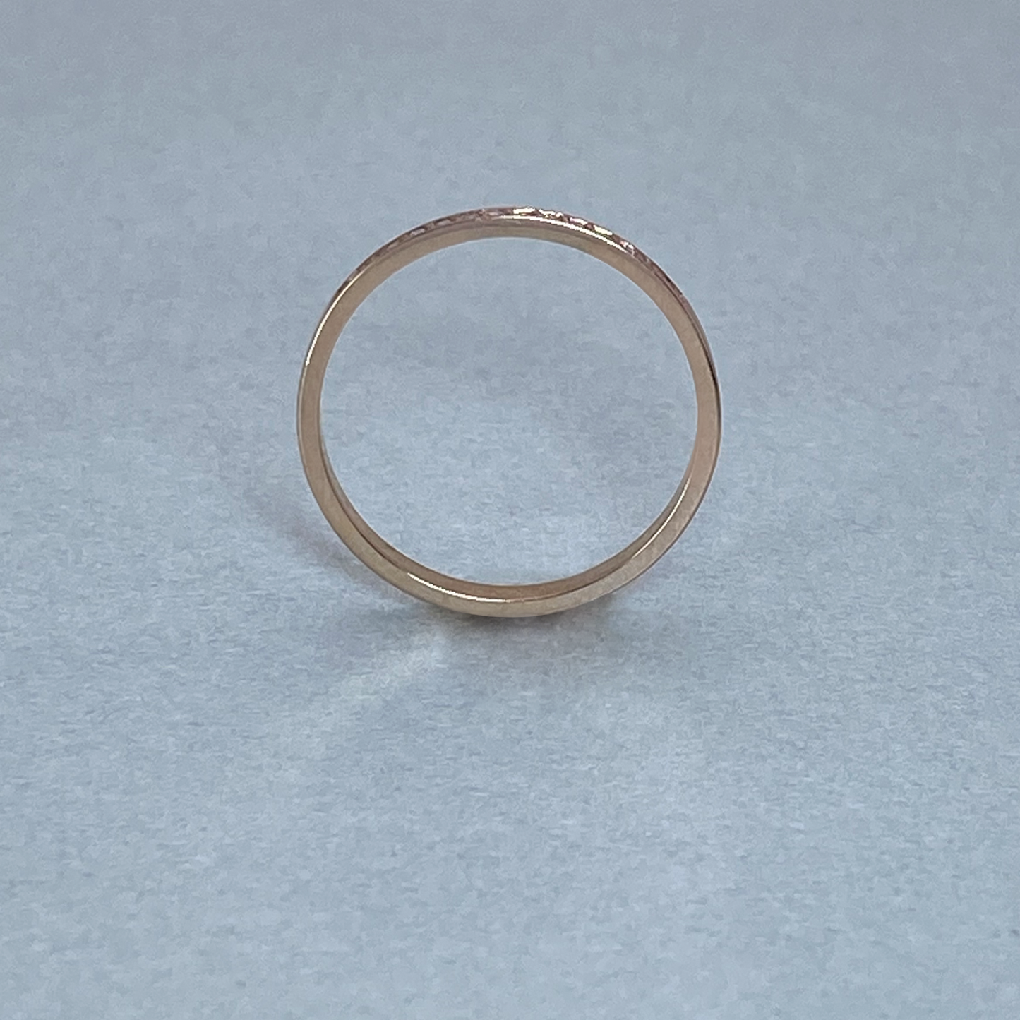 9ct Rose Gold Diamond Pave Straight Band