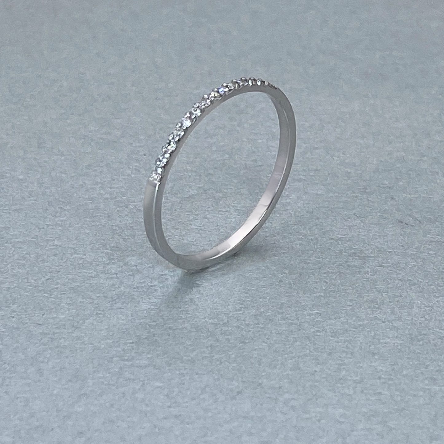 9ct White Gold Diamond MicroP Straight Band
