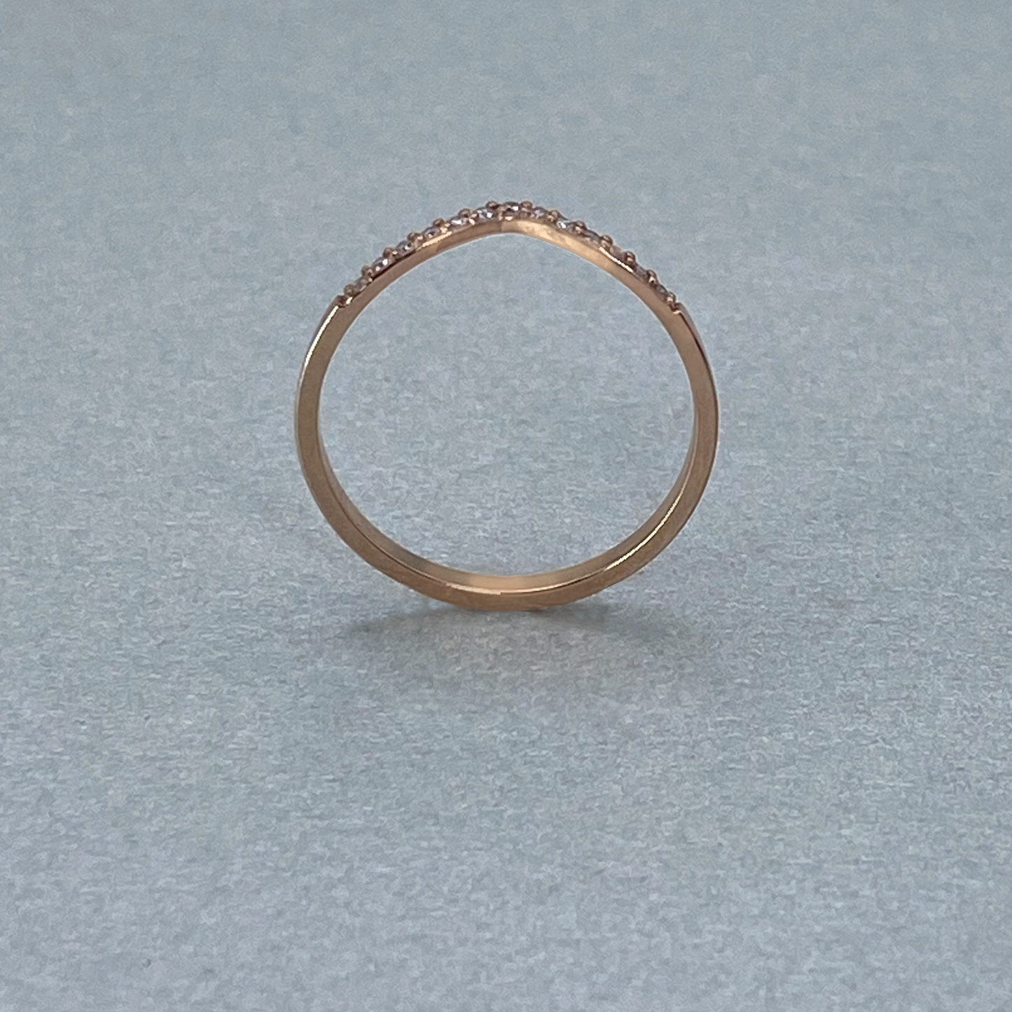 9ct Rose Gold Diamond Micro Pave Curved Band