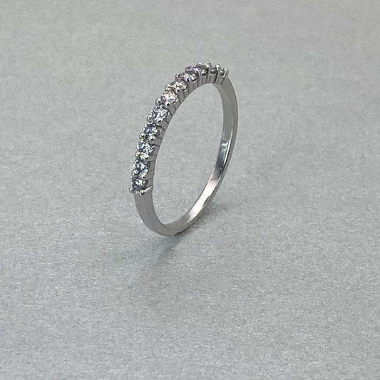 LAB GROWN 18ct White Gold Claw Eternity Ring, Total Diamond Weight = 0.33ct