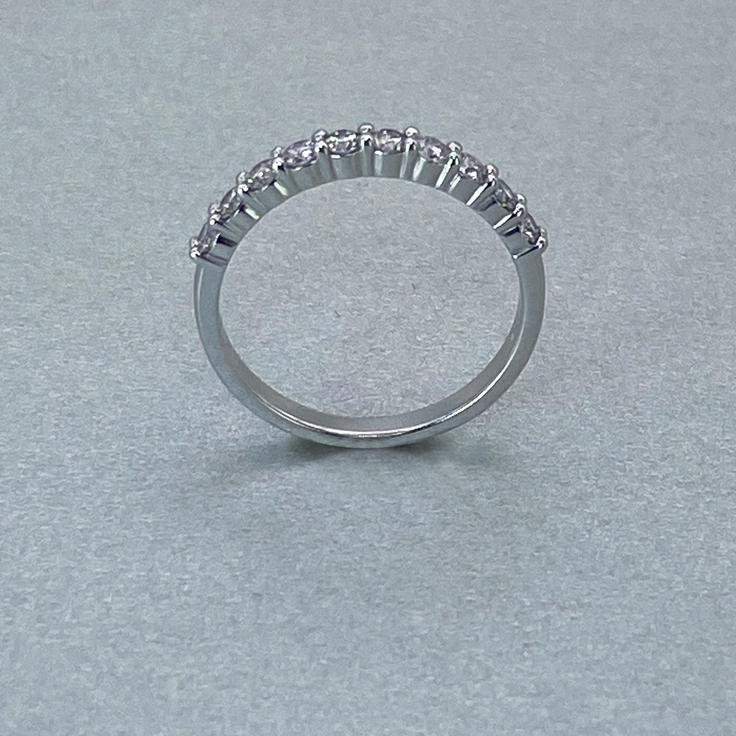 LAB GROWN 9ct White Gold Claw Eternity Ring, Total Diamond Weight = 0.50ct
