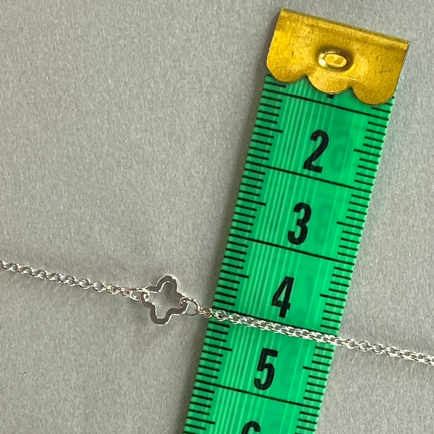 Silver Clover Link 43cm Necklace