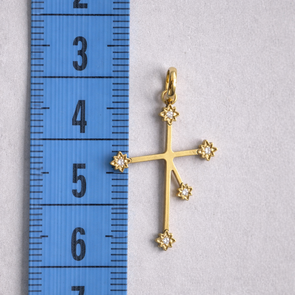 LAB Grown 9ct Yellow Gold Southern Cross Diamond Pendant