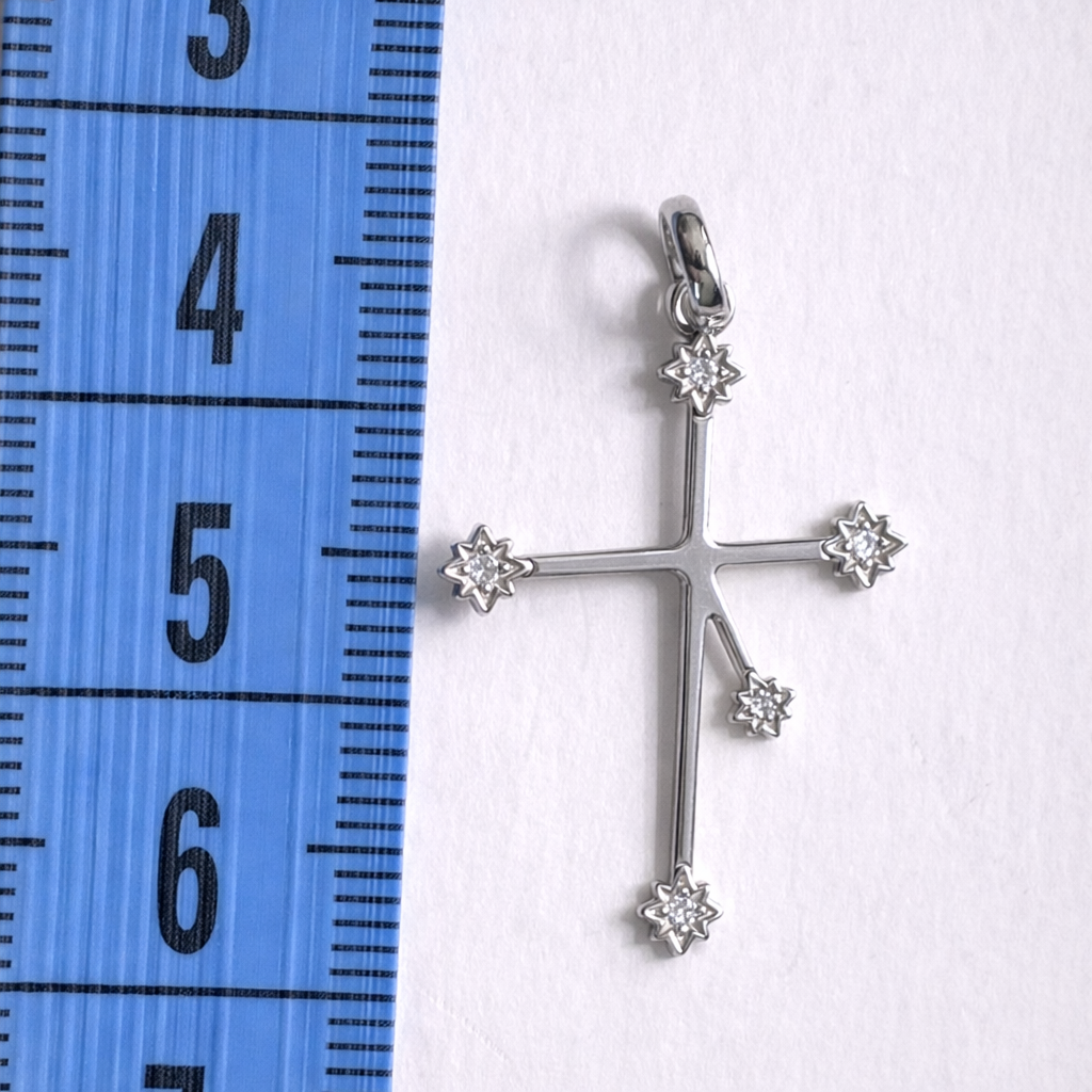 LAB Grown Silver Southern Cross Diamond Pendant