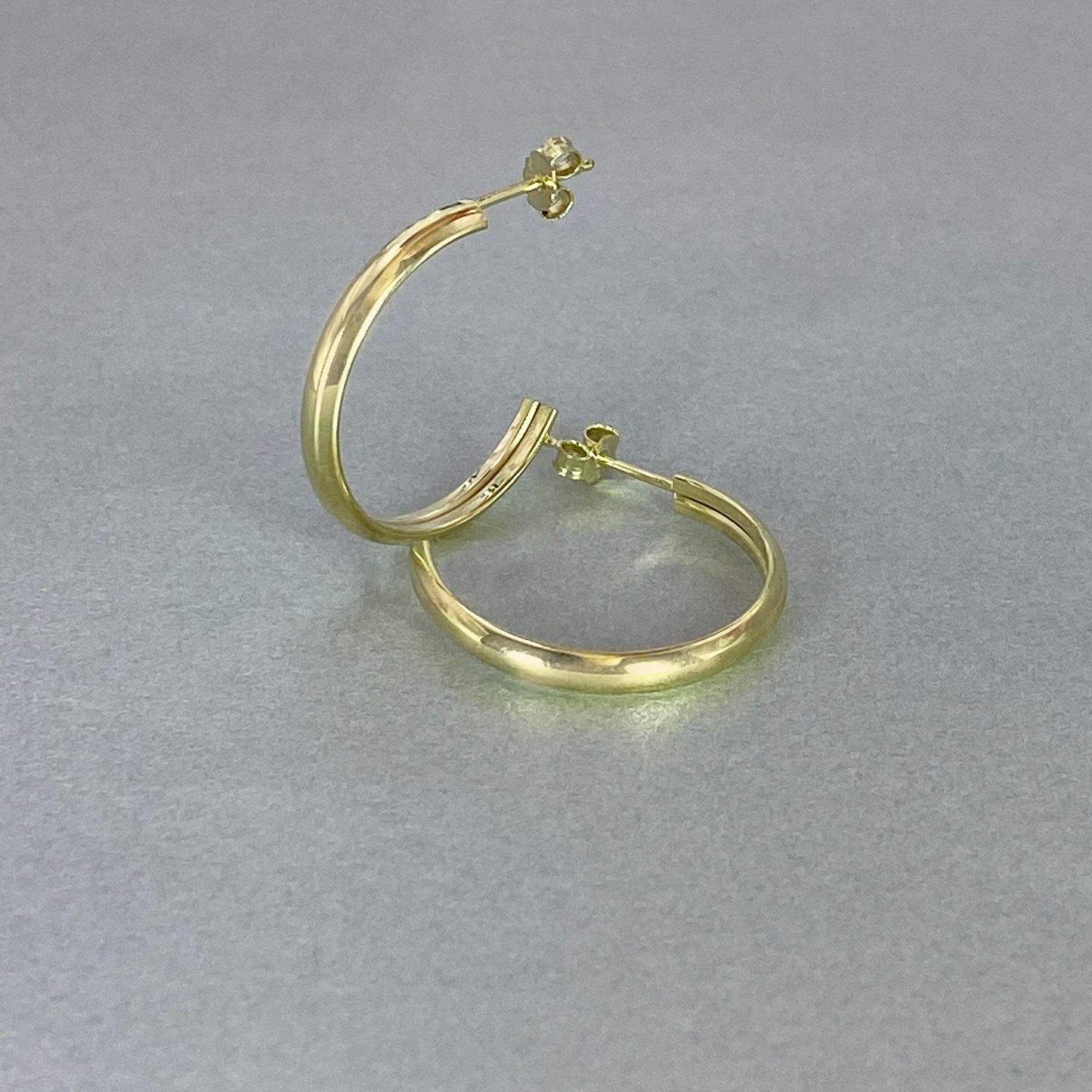 9ct Gold 3mm Wide Hoop Earrings