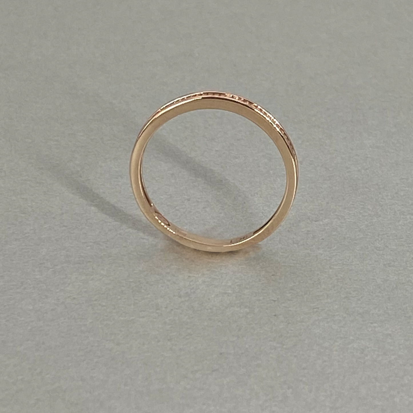 9ct Rose Gold One Stone Diamond Eternity Band Ring