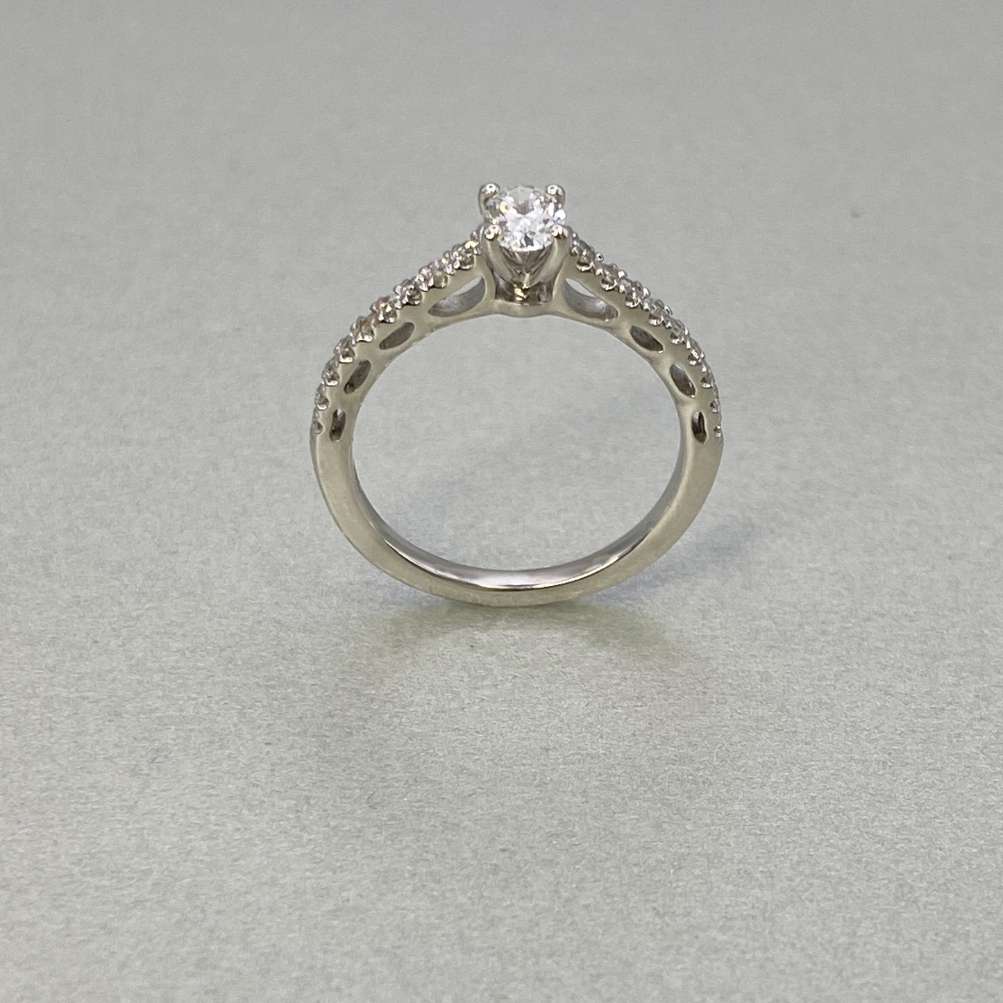 LAB Grown 18ct White Gold Oval Solitaire Ring