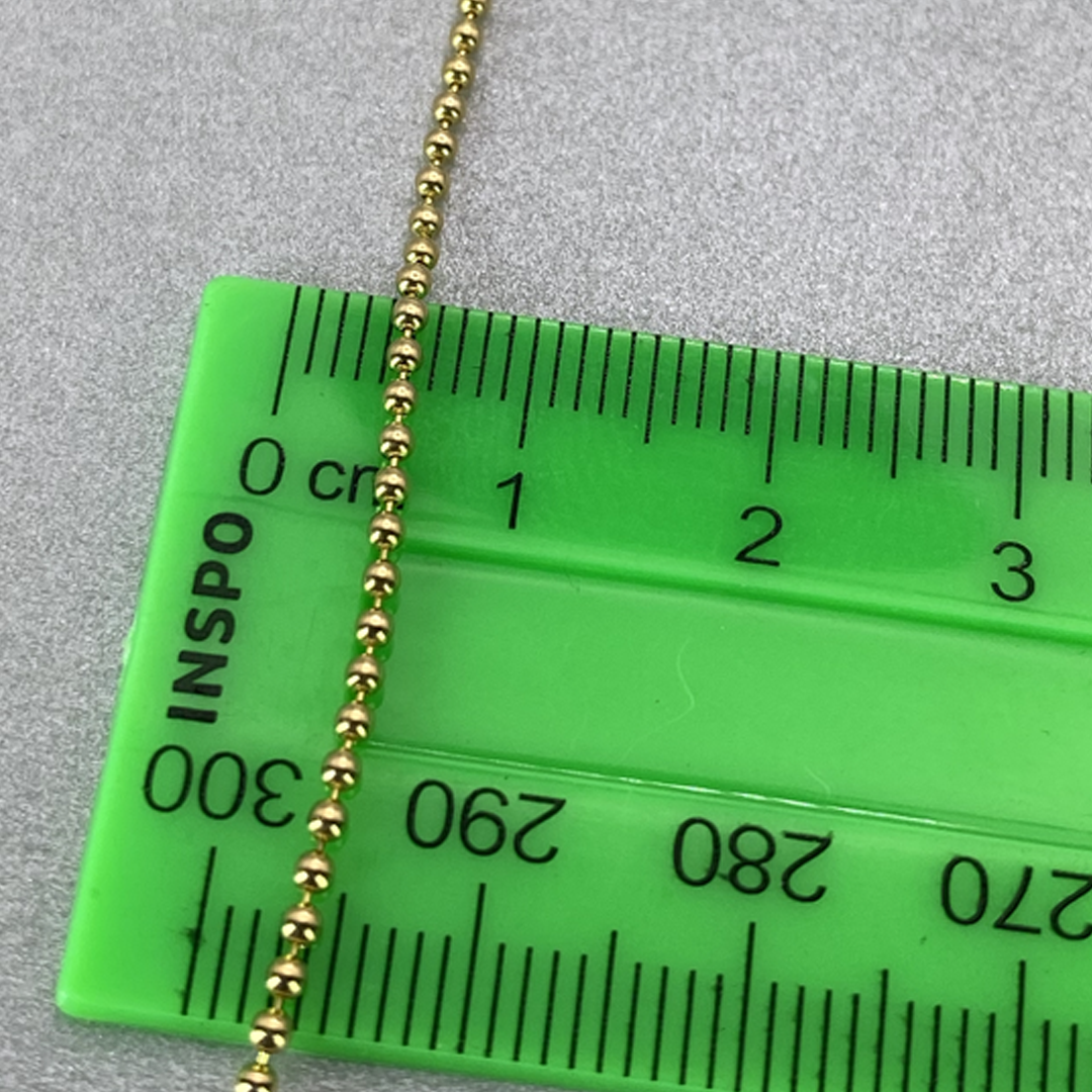 9ct Yellow Gold Italian 50cm Small Beads Necklace