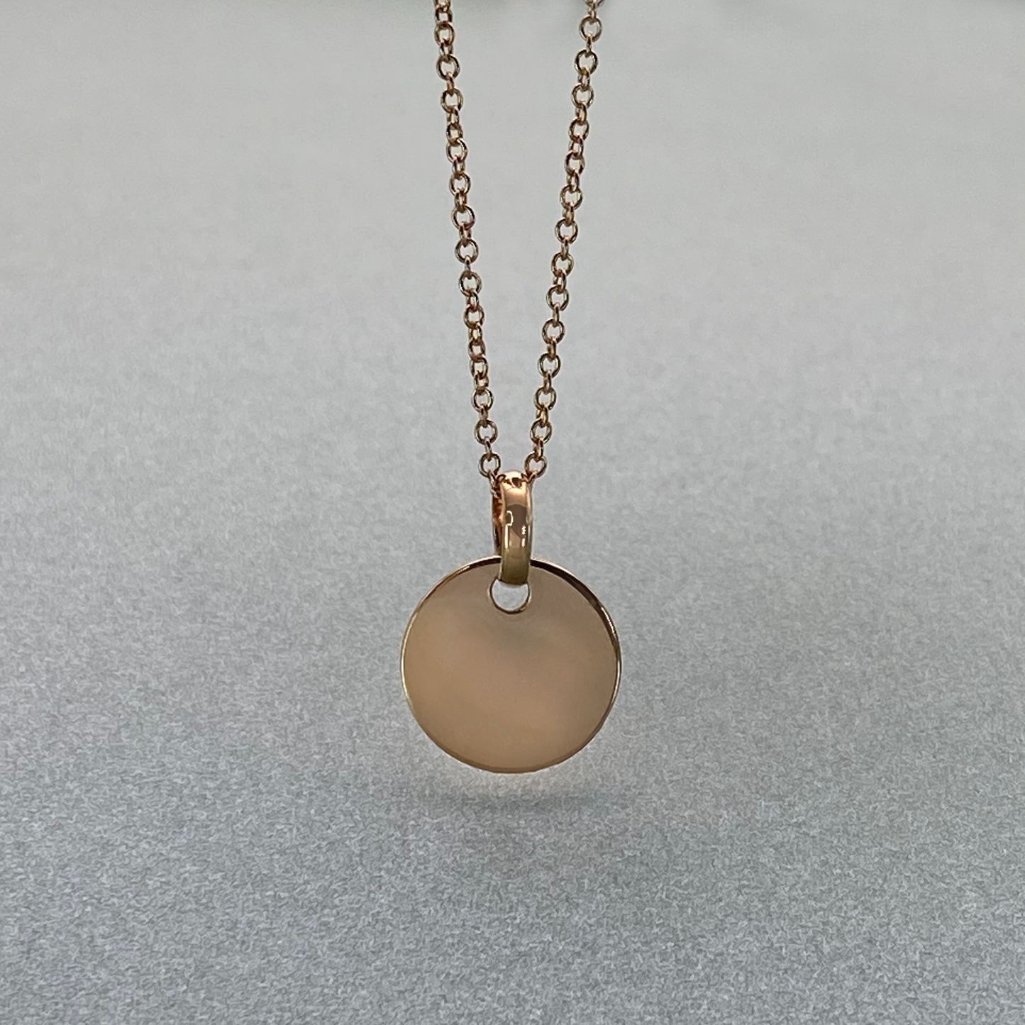 9ct Rose Gold Round Disc Pendant