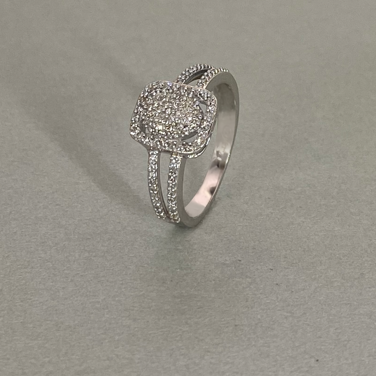 9ct White Gold Diamond Dress Ring