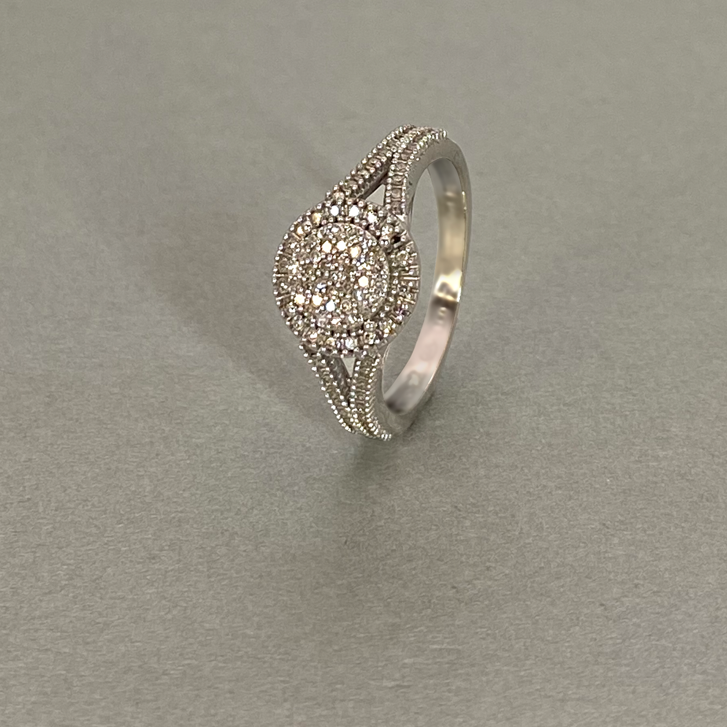 9ct White Gold Diamond Cluster Ring