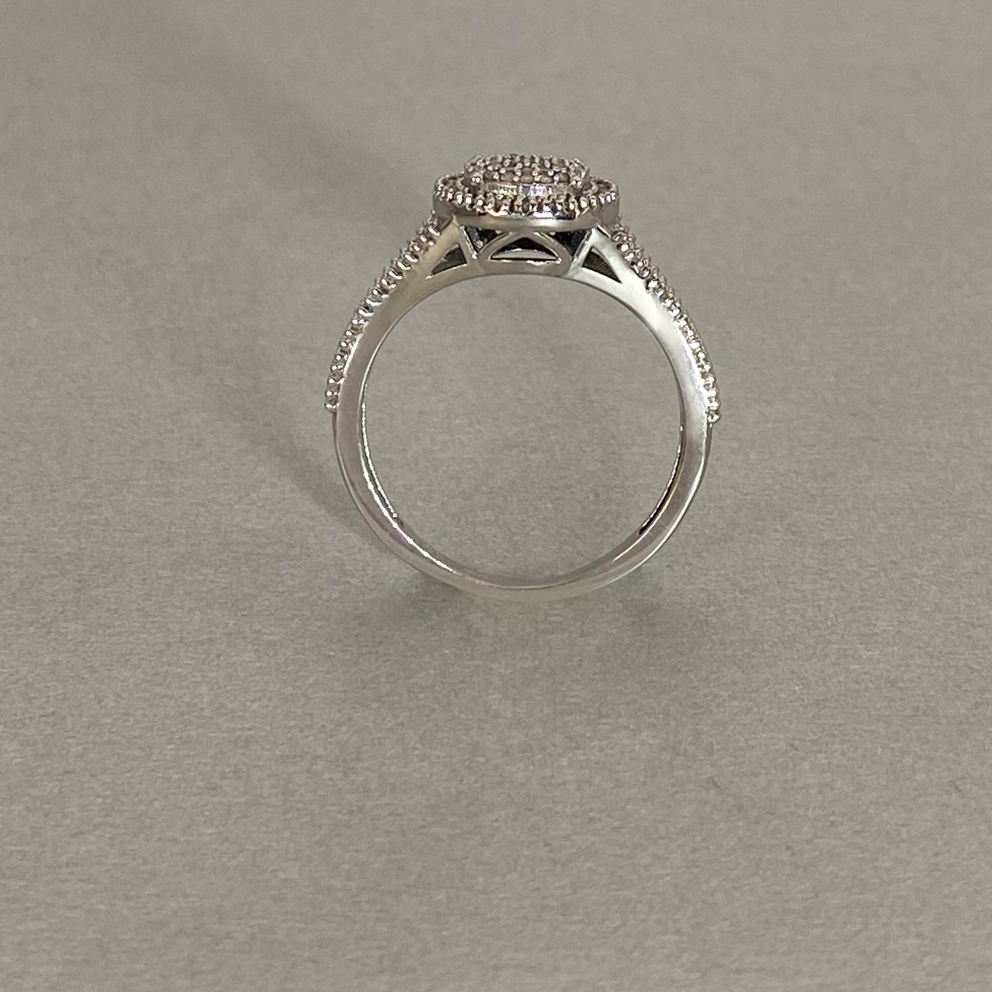 9ct White Gold Diamond Cluster Ring