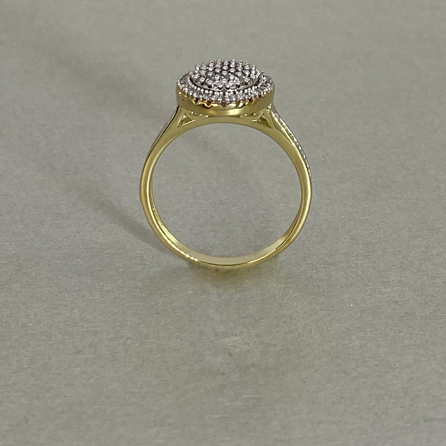 9ct Yellow Gold Pave Created White Sapphire Dress Ring