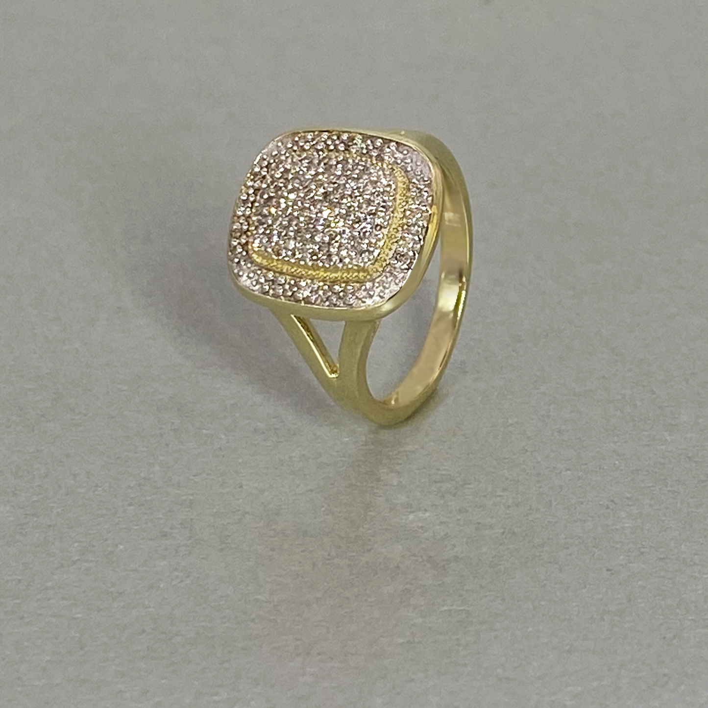 9ct Yellow Gold Square Diamond Dress Ring