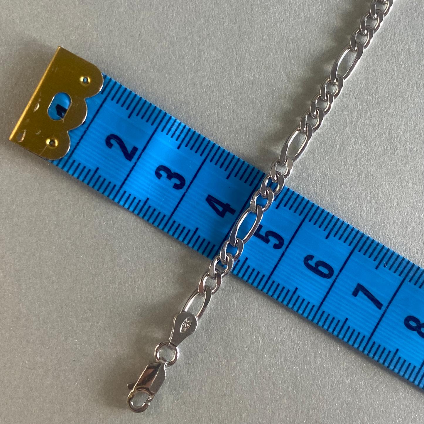 Silver 21cm Figaro Bracelet 3+1 Style