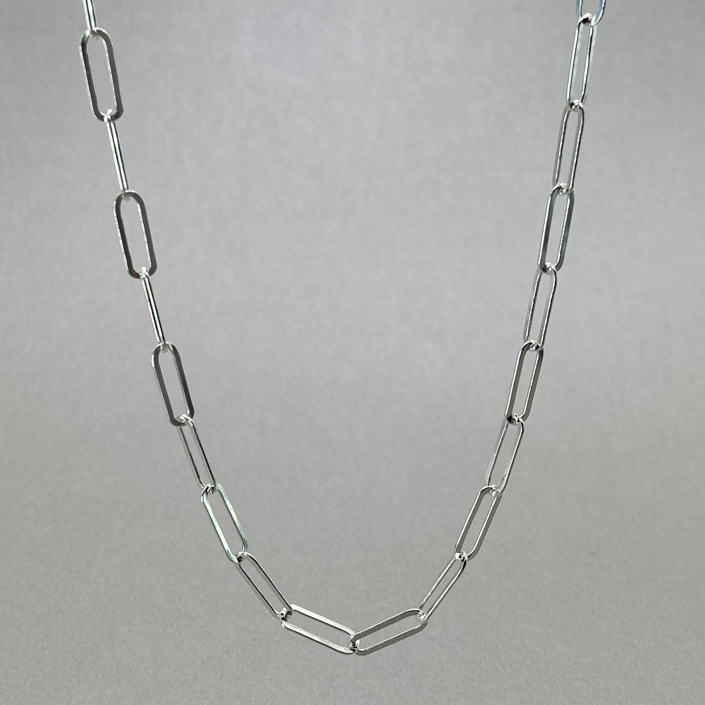 Silver 50cm Paperclip link Chain 3.75mm wide link