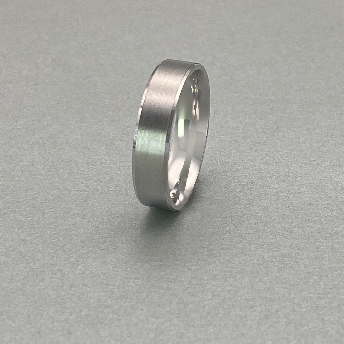 Silver Gents 6mm Band with Matt Centre Strip and Polished Edge