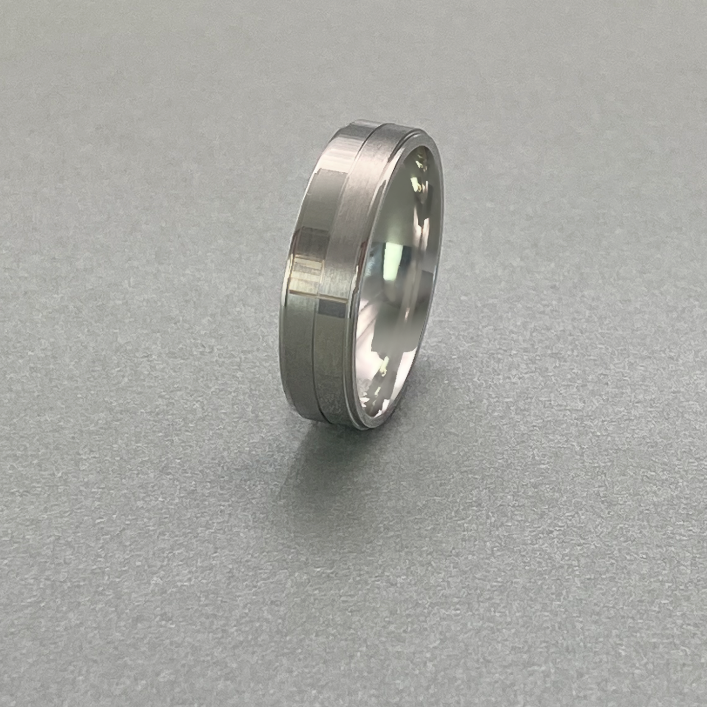Silver Gents 6mm Matt & Polished Flat Band