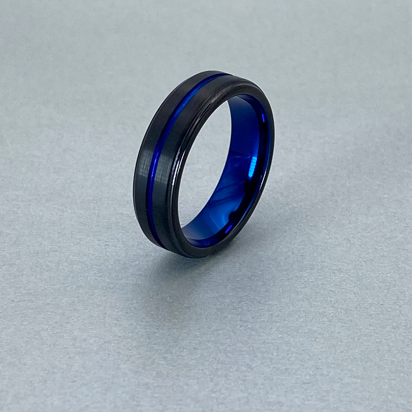 Tungsten Ring , IP Black & Blue Plated.